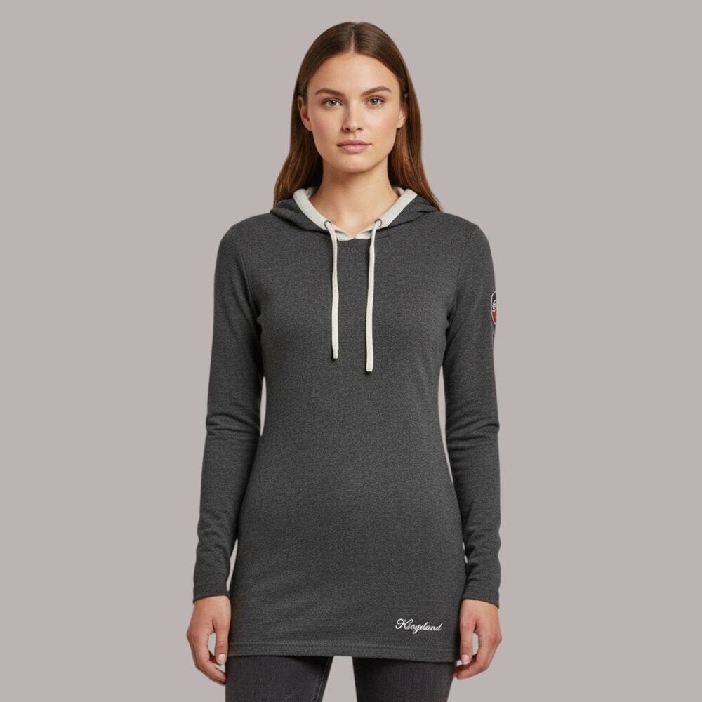 Women's Kingsland Equestrian Angora Hooded Sweater Gray Size Medium RARE